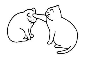 Cat Touching Another Cats Head Tattoo Meaning, PNG and SVG