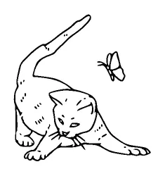 Cat Trying To Catch Butterfly Tattoo Meaning, PNG and SVG