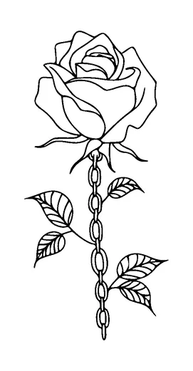 Chain Rose Tattoo Meaning, PNG and SVG