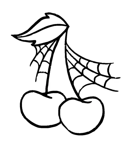 Cherry With Spider Web Tattoo Meaning, PNG and SVG