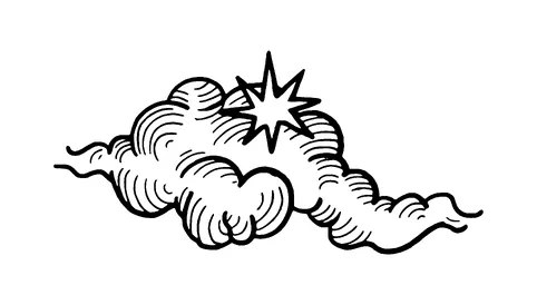 Chinese Cloud With Star Tattoo Meaning, PNG and SVG