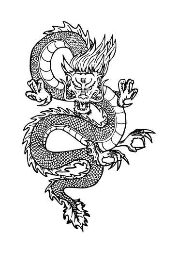 Chinese Dragon Tattoo Meaning, PNG and SVG