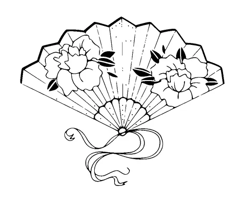 Chinese Hand Fan Tattoo Meaning, PNG and SVG