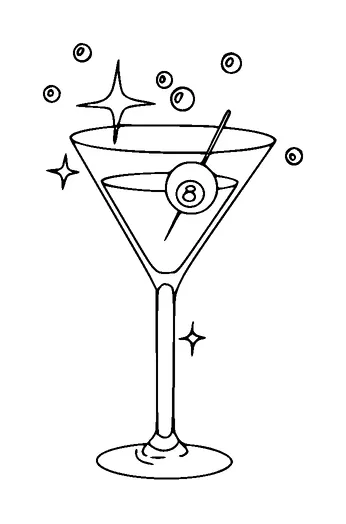 Cocktail Glass Tattoo Meaning, PNG and SVG