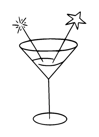 Cocktail Glass Tattoo Meaning, PNG and SVG