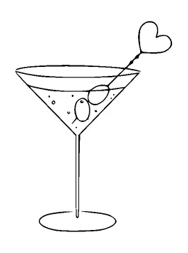 Cocktail With Olive Tattoo Meaning, PNG and SVG