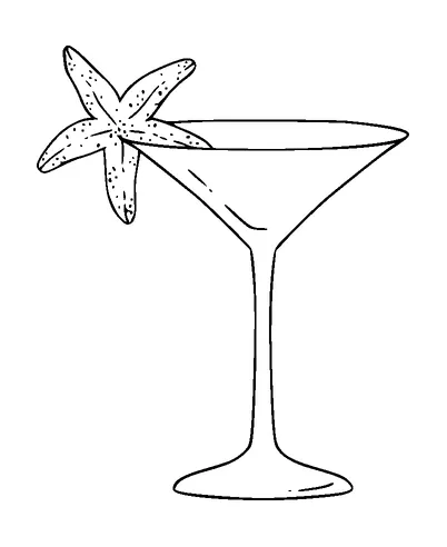 Cocktail With Starfish Tattoo Meaning, PNG and SVG