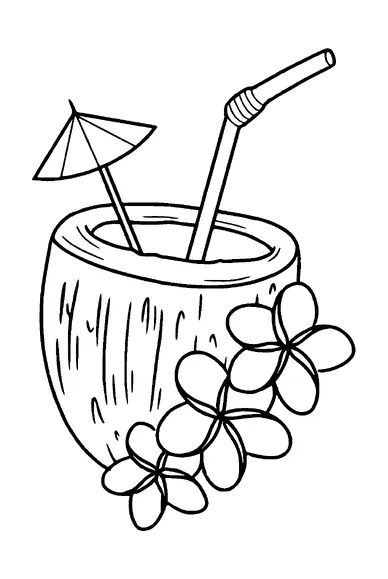 Coconut Cocktail Tattoo Meaning, PNG and SVG