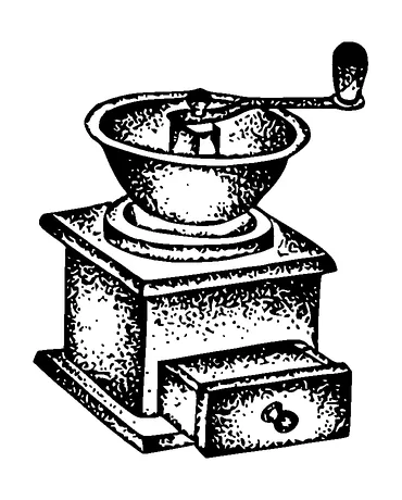 Coffee Grinder Dotwork Tattoo Meaning, PNG and SVG