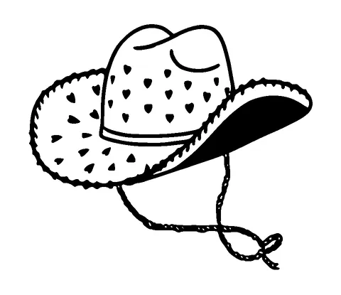 Cowgirl Hat With Hearts Tattoo Meaning, PNG and SVG