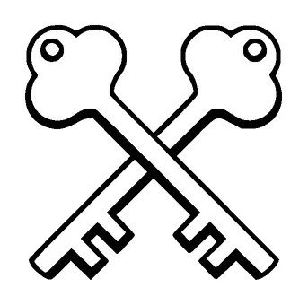 Cross Keys Tattoo Meaning, PNG and SVG