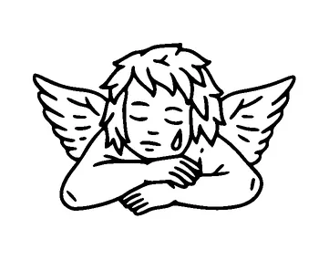 Crying Cupid Tattoo Meaning, PNG and SVG