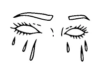 Crying Empty Eye Simple Tattoo Meaning, PNG and SVG