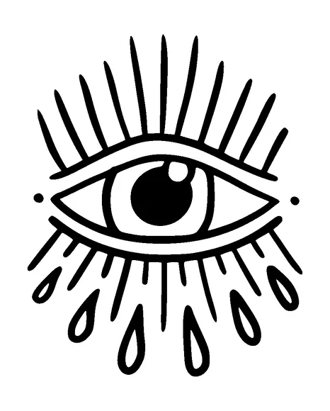 Crying Eye Tattoo Meaning, PNG and SVG