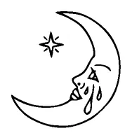 Crying Half Moon Tattoo Meaning, PNG and SVG