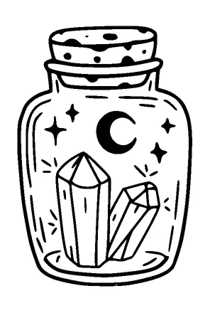 Crystal In Jar Tattoo Meaning, PNG and SVG