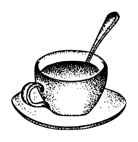 Cup Of Coffee Dotted Tattoo Meaning, PNG and SVG