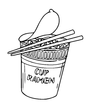 Cup Ramen With Two Chopsticks Tattoo Meaning, PNG and SVG