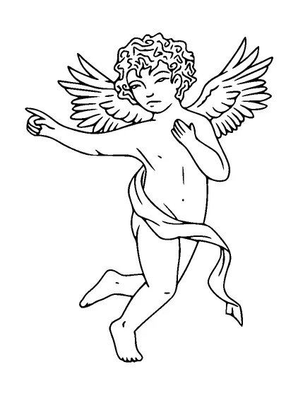 Cupid Pointing Finger Tattoo Meaning, PNG and SVG