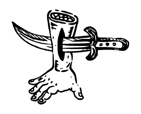 Cut Hand Stabbed With Dagger Tattoo Meaning, PNG and SVG