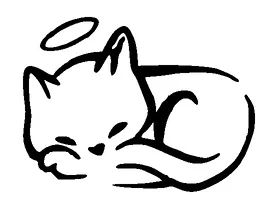 Cute Angel Cat Sleeping Tattoo Meaning, PNG and SVG