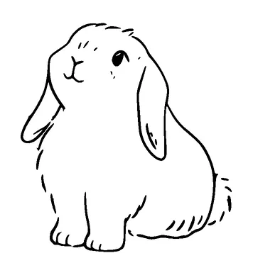 Cute Bunny Looking Up Tattoo Meaning, PNG and SVG