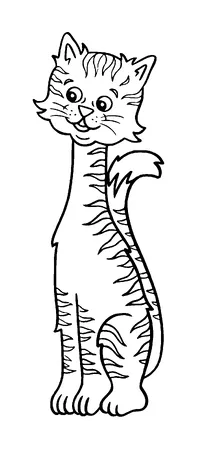 Cute Cartoony Cat Long Tattoo Meaning, PNG and SVG