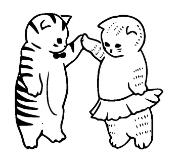 Cute Cats Holding Palms Tattoo Meaning, PNG and SVG