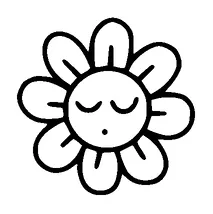 Cute Flower Face Sleeping Tattoo Meaning, PNG and SVG