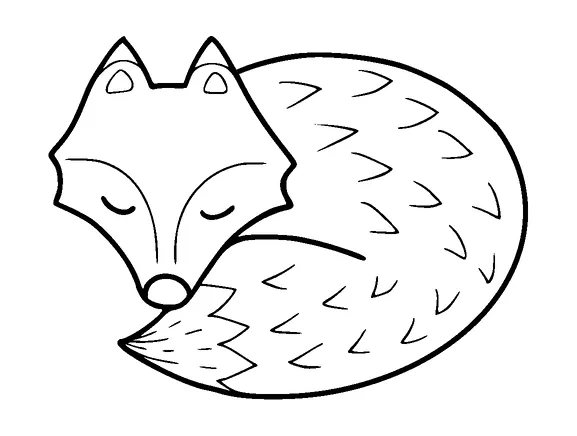 Cute Fox Sleeping Tattoo Meaning, PNG and SVG