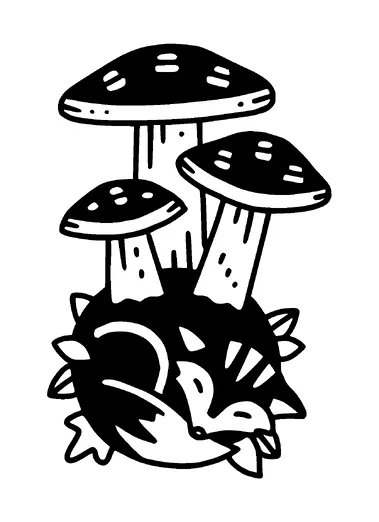 Cute Fox With Mushrooms Tattoo Meaning, PNG and SVG