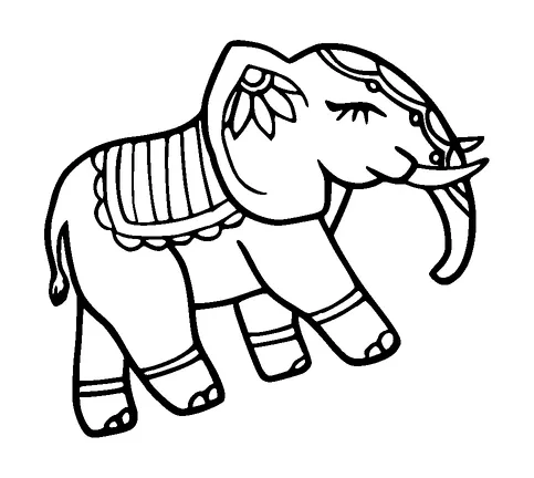 Cute Indian Elephant Tattoo Meaning, PNG and SVG