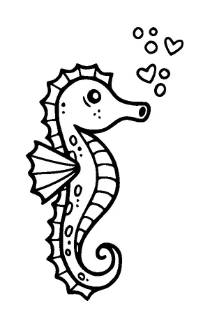 Cute Seahorse Tattoo Meaning, PNG and SVG