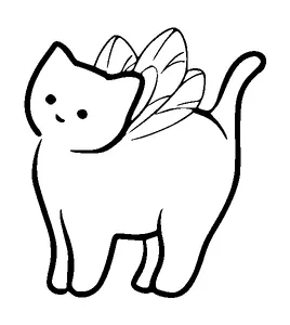 Cute Small Cat With Wings Tattoo Meaning, PNG and SVG