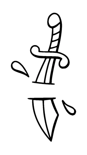 Cute Sword In Skin Tattoo Meaning, PNG and SVG