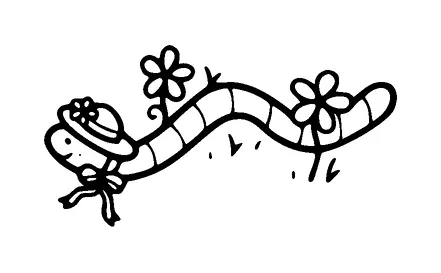 Cute Worm With Hat And Flowers Tattoo Meaning, PNG and SVG