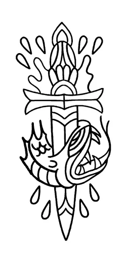 Dagger In Snake Head Tattoo Meaning, PNG and SVG