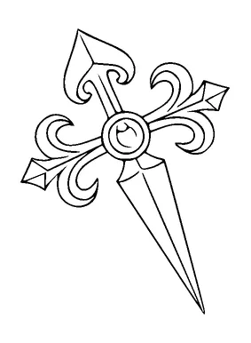 Dagger Like Cross Tattoo Meaning, PNG and SVG