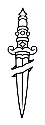 Dagger Through Skin Tattoo Meaning, PNG and SVG