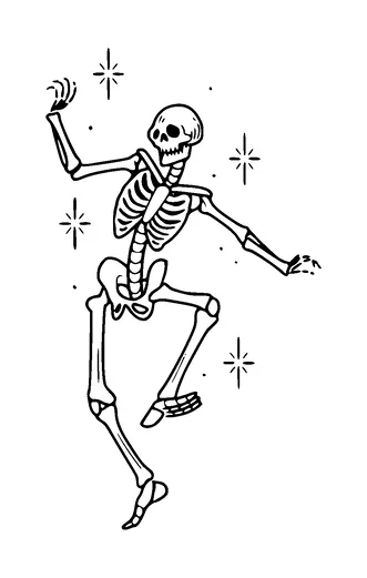 Dancing Skeleton Tattoo Meaning, PNG and SVG