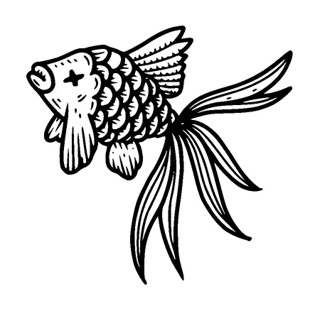 Dead Gold Fish Tattoo Meaning, PNG and SVG