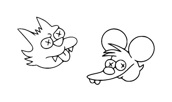 Dead Itchy And Scratchy From Simpsons Tattoo Meaning, PNG and SVG