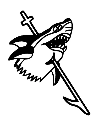 Dead Shark Stabbed Tattoo Meaning, PNG and SVG