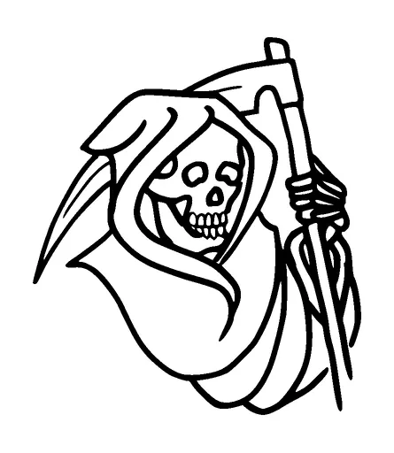 Death With Scythe Tattoo Meaning, PNG and SVG