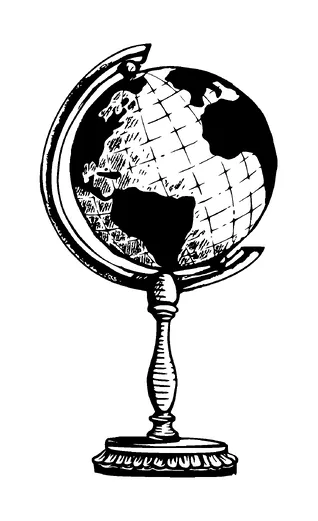 Desk Globe Tattoo Meaning, PNG and SVG