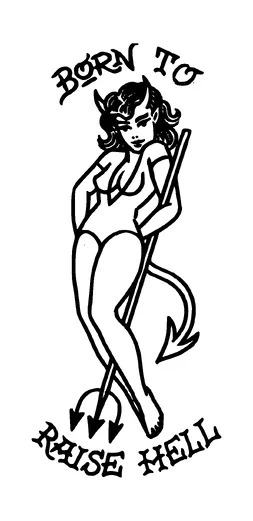 Devil Girl Tattoo Meaning, PNG and SVG