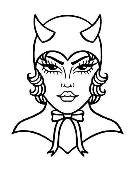 Devil Girl Tattoo Meaning, PNG and SVG