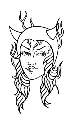 Devil Girl Tattoo Meaning, PNG and SVG