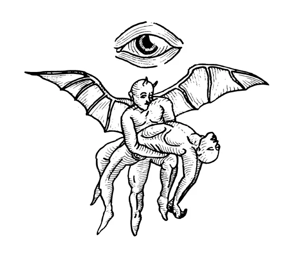 Devil Holding A Dead Body Tattoo Meaning, PNG and SVG