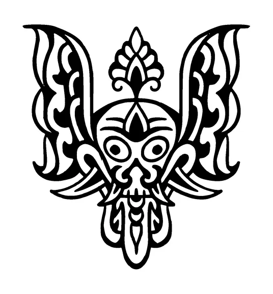 Devils Head With Butterfly Tattoo Meaning, PNG and SVG